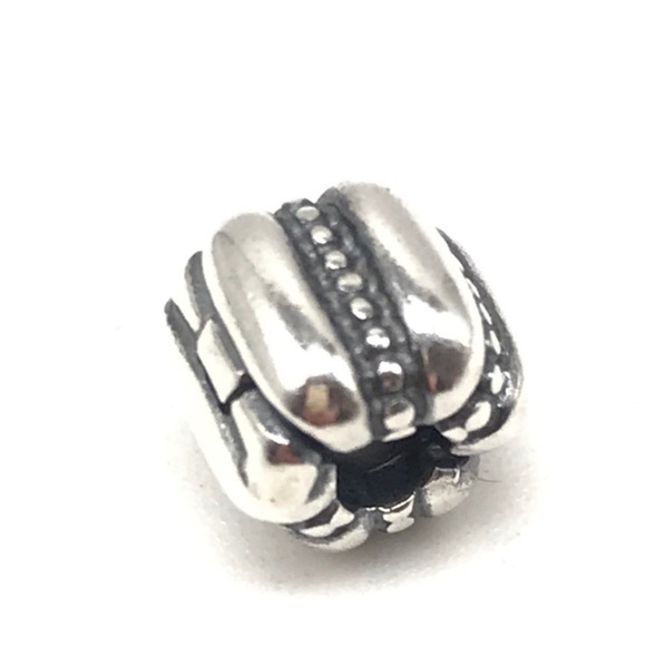 Pandora 925 Dots & Ridges Crazy Clip Rare Retired Bead Charm - Picture 2 of 6